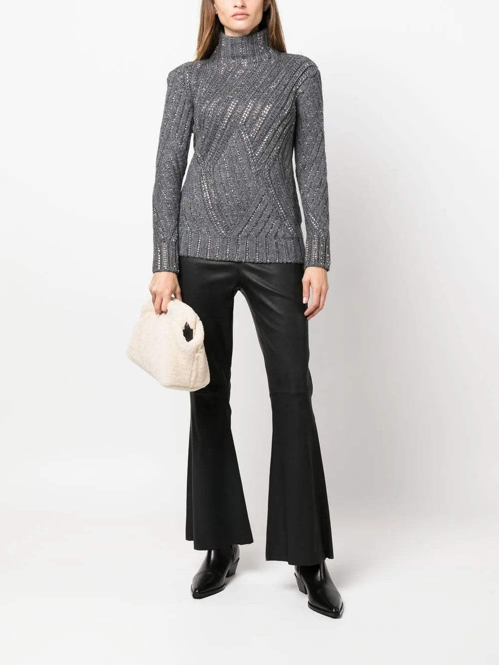 Crystal-Embellished Rollneck Sweater