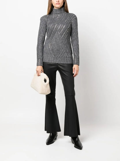 Crystal-Embellished Rollneck Sweater
