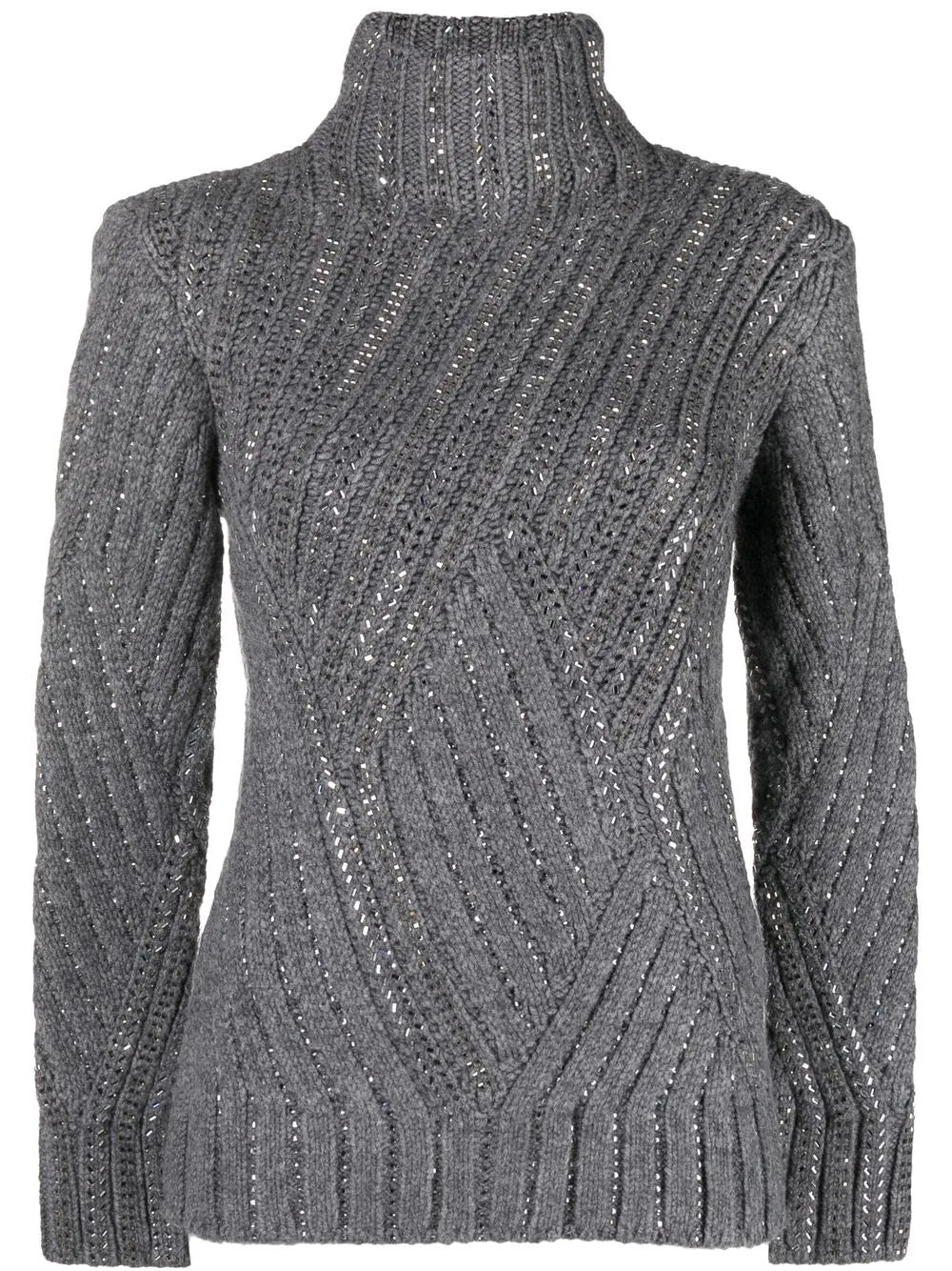 Crystal-Embellished Rollneck Sweater