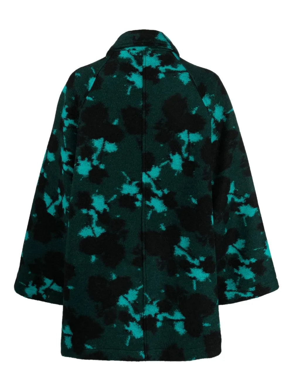 Graphic-Print Concealed-Front Coat