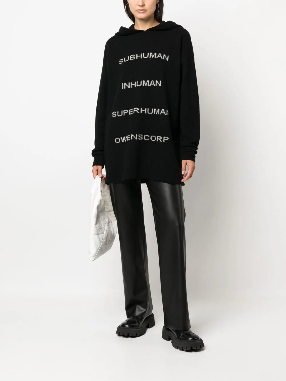 Intarsia-Knit Pullover Hoodie
