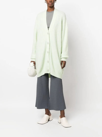 Cropped Rib-Knit Trousers