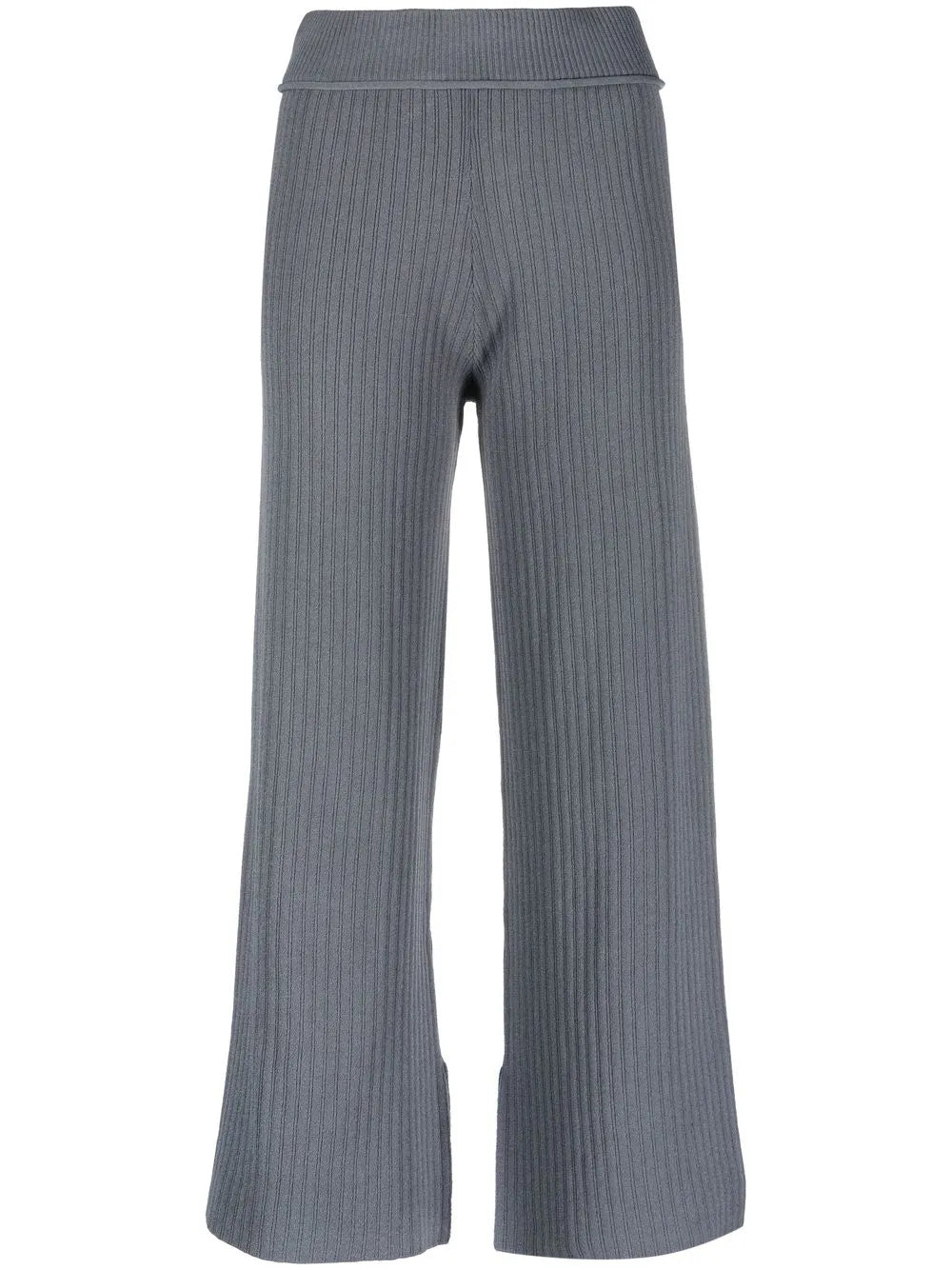 Cropped Rib-Knit Trousers