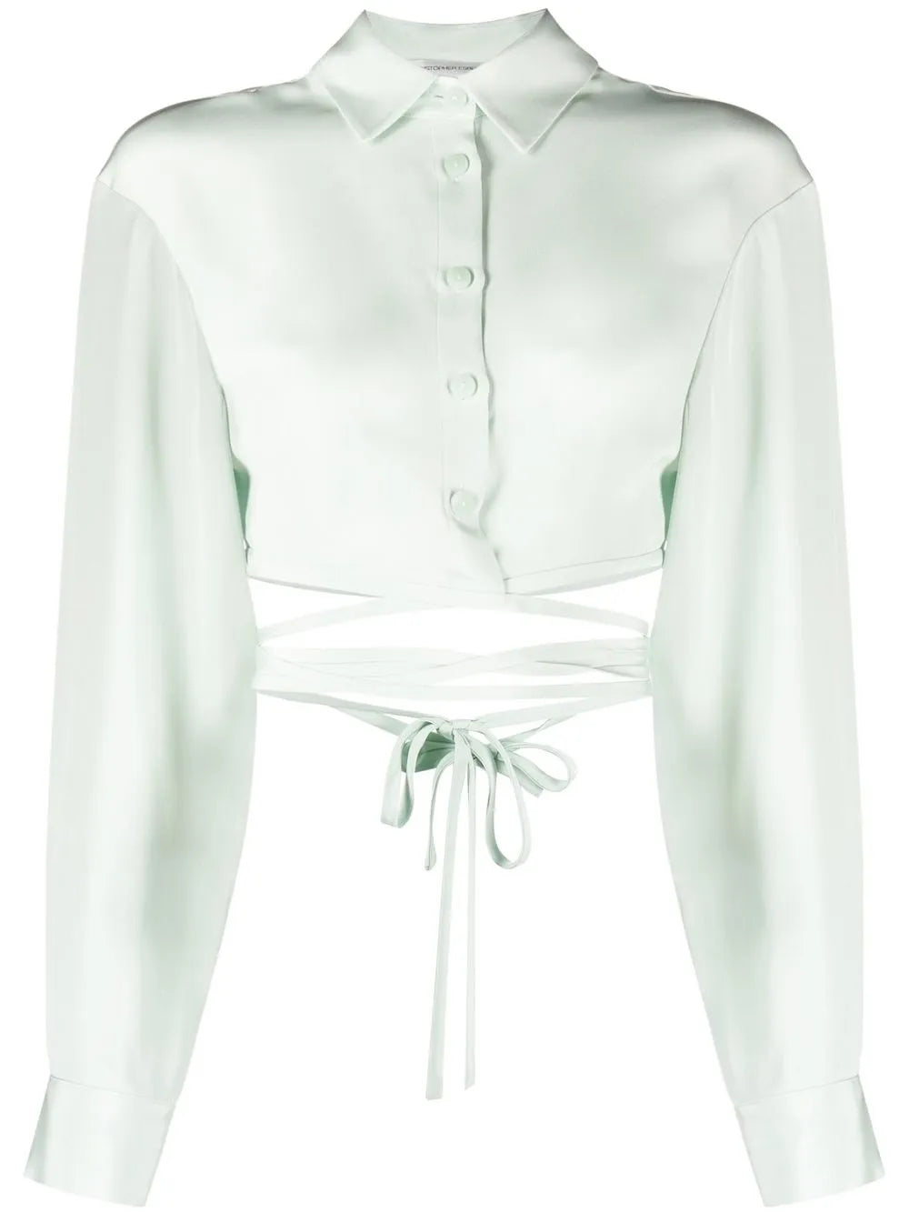 Tie-Fastening Silk Shirt