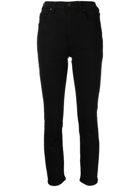 High-Waisted Vintage Slim-Cut Jeans