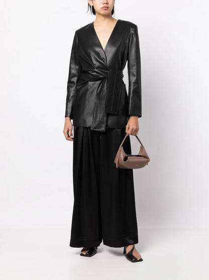 Pleated Wide-Leg Pants