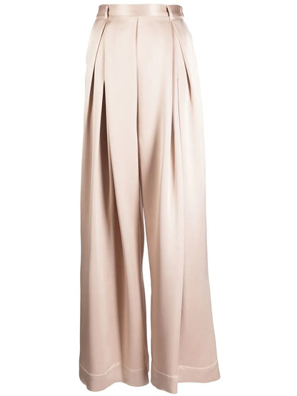 Pleated Wide-Leg Trousers
