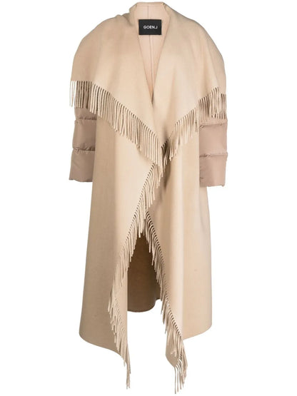 Quilted Down Fringed Coat