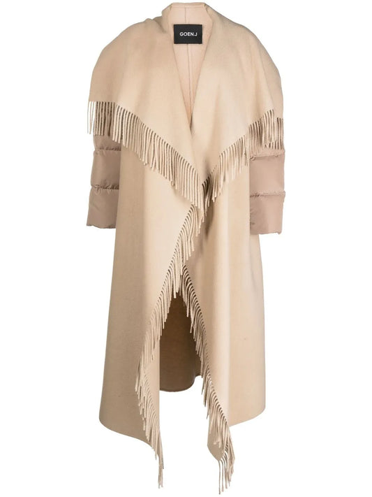 Quilted Down Fringed Coat