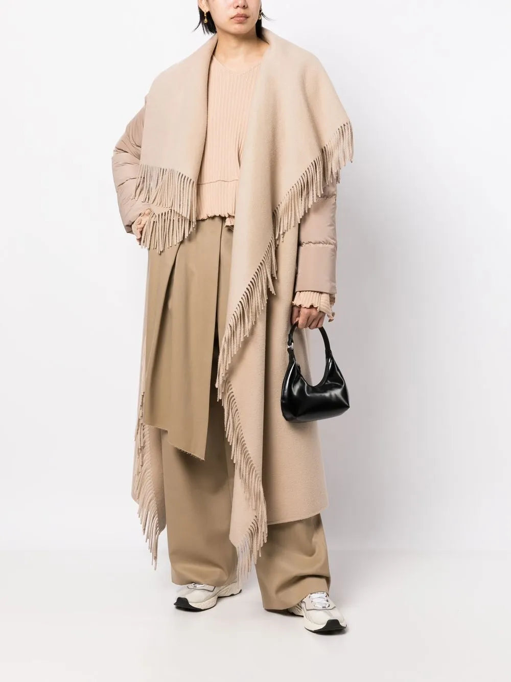 Quilted Down Fringed Coat