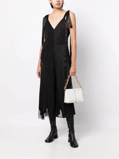 Lace-Trim Midi Dress