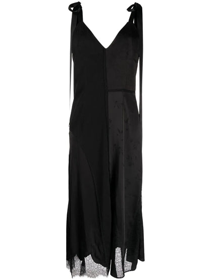 Lace-Trim Midi Dress