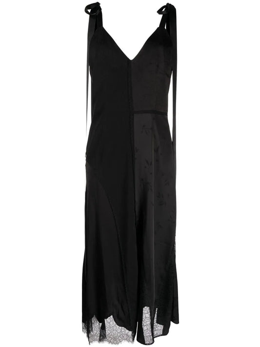 Lace-Trim Midi Dress