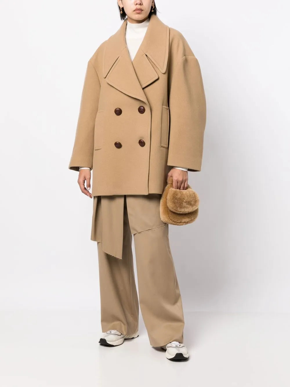 Oversized Double-Breasted Peacoat