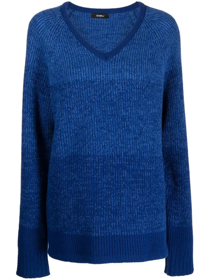 V-Neck Ribbed-Knit Jumper
