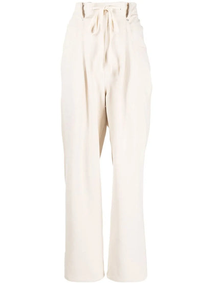 Drawstring Straight-Leg Trousers