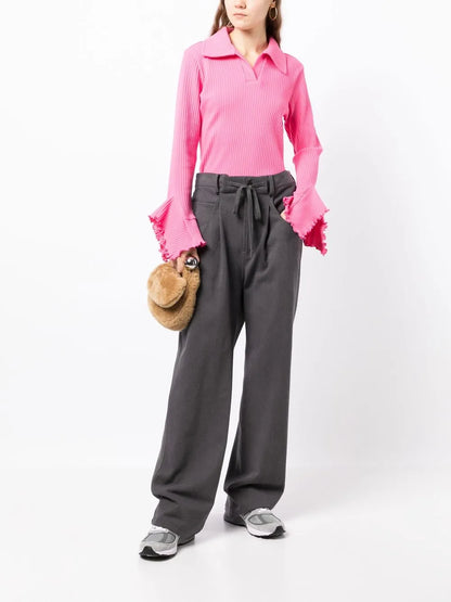 Drawstring Straight-Leg Trousers