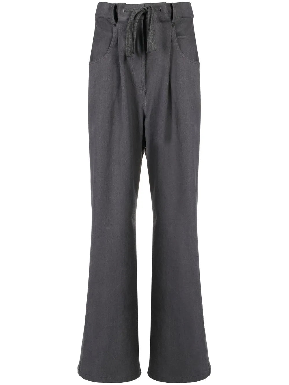 Drawstring Straight-Leg Trousers