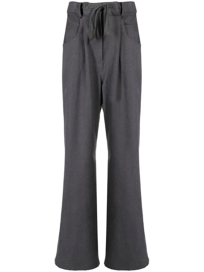 Drawstring Straight-Leg Trousers