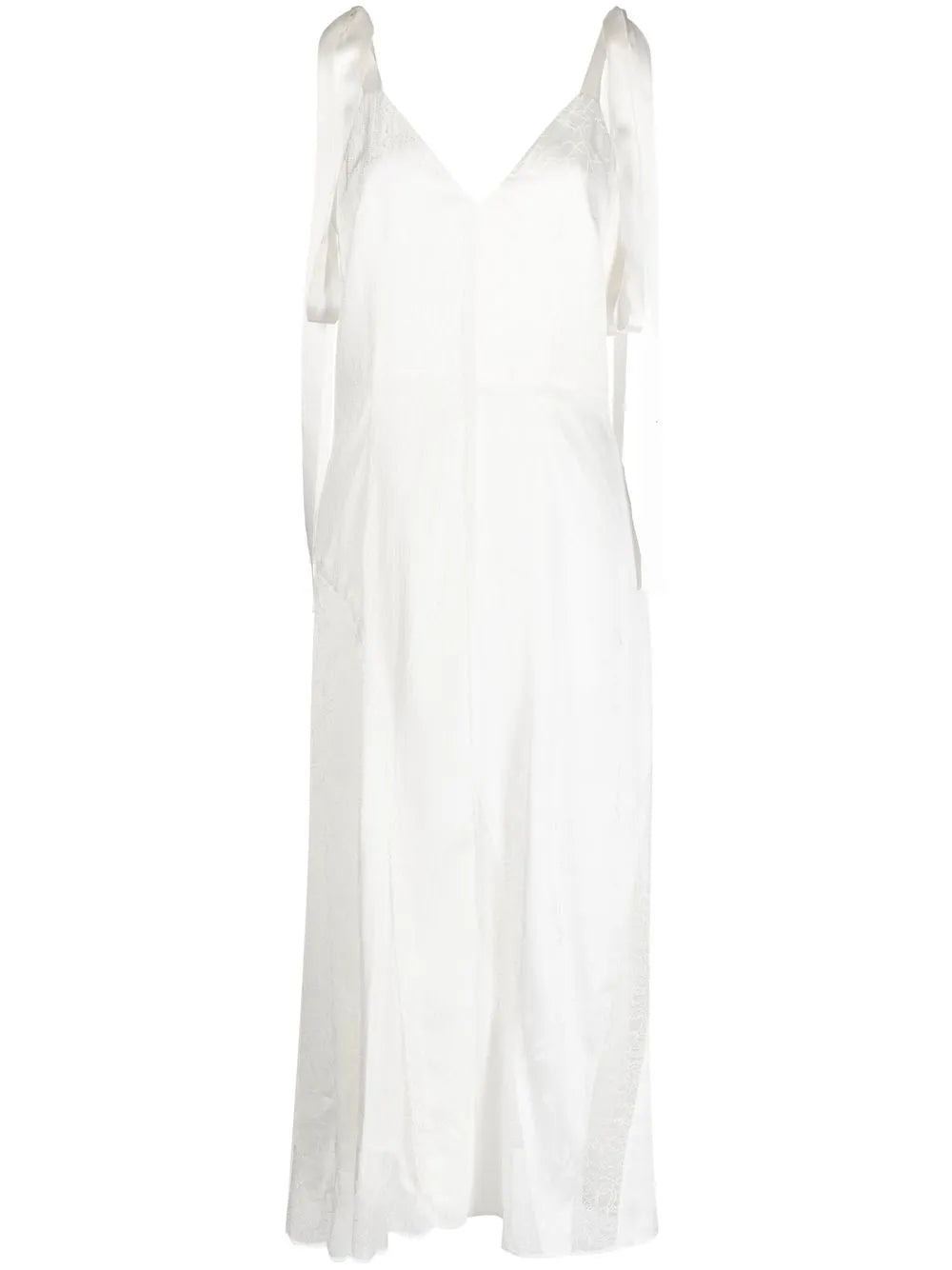 V-Neck Lace-Trim Midi Dress