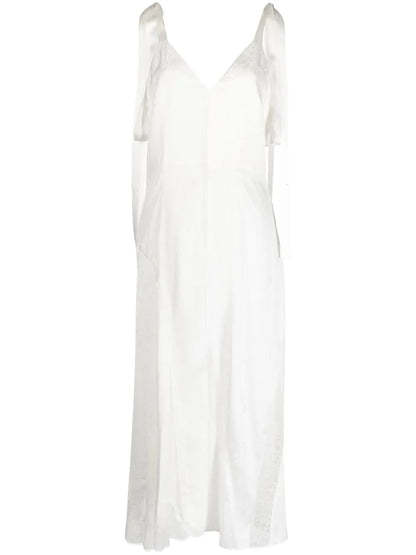 V-Neck Lace-Trim Midi Dress