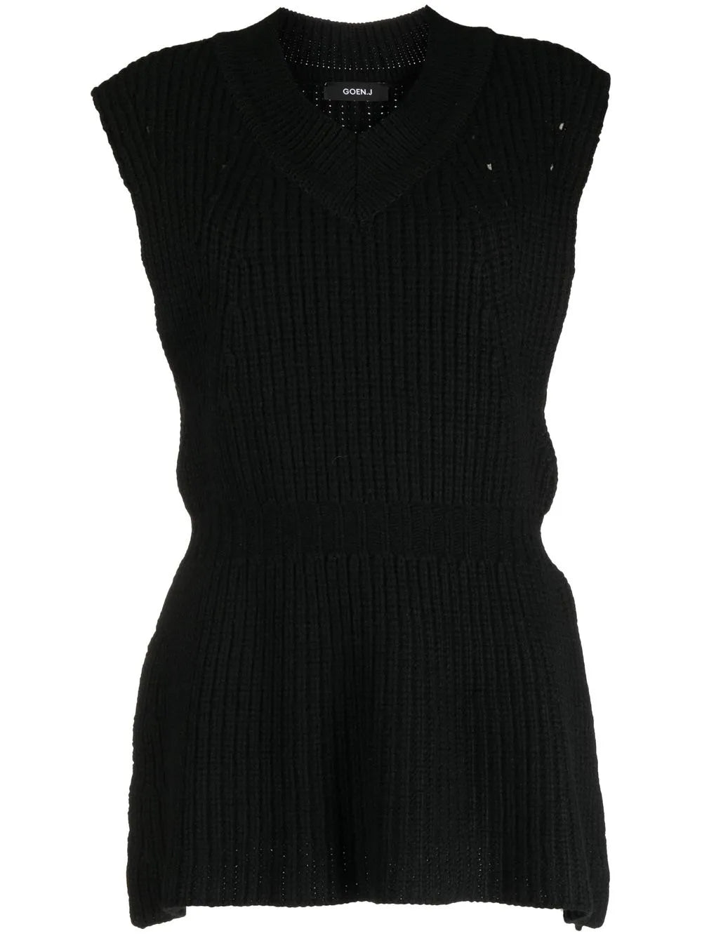 Side-Slit Ribbed Jumper Vest