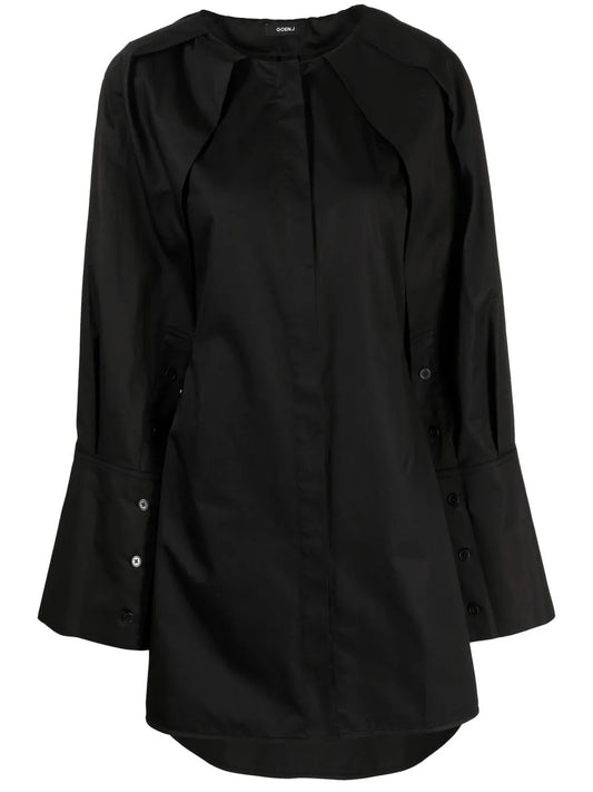 Long-Sleeve Mini Shirt Dress