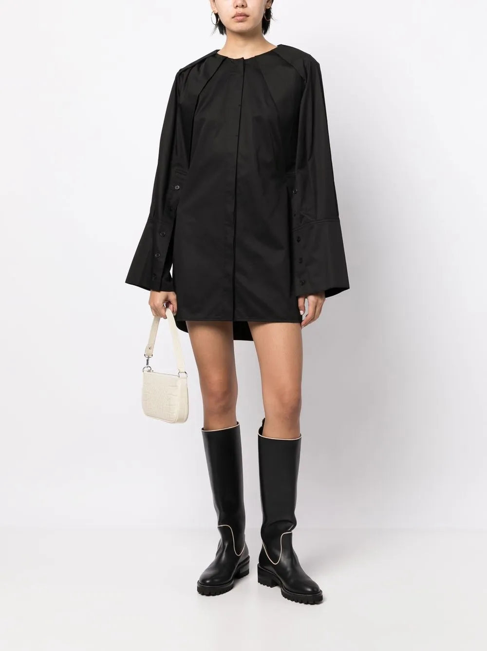 Long-Sleeve Mini Shirt Dress