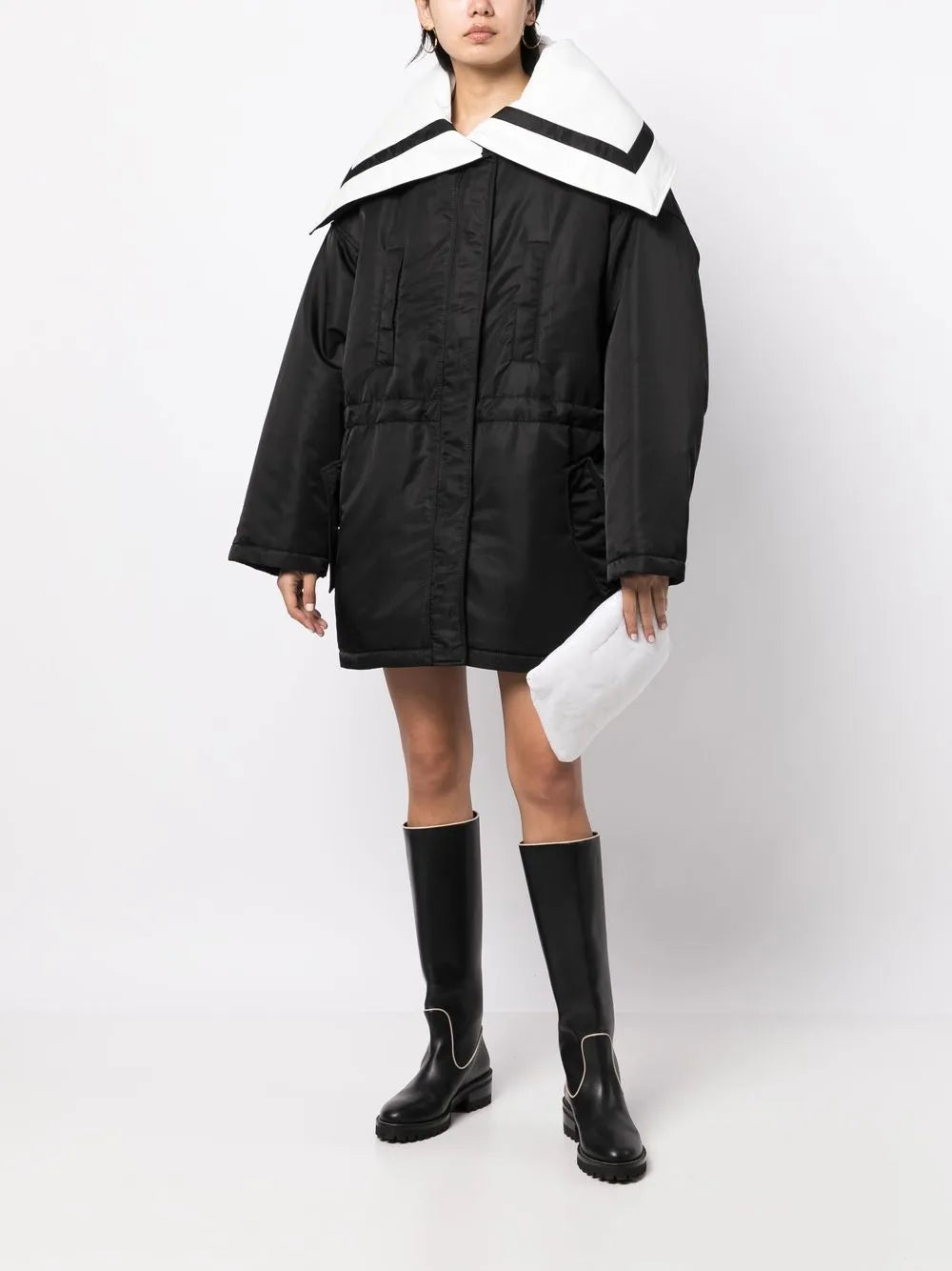 Sailor-Collar Padded Coat