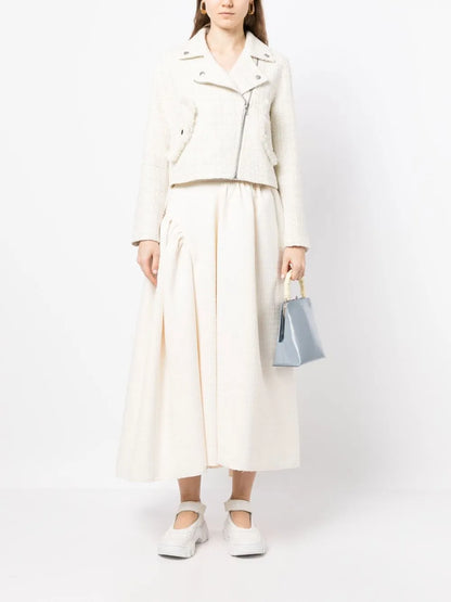 Tweed Cropped Biker Jacket