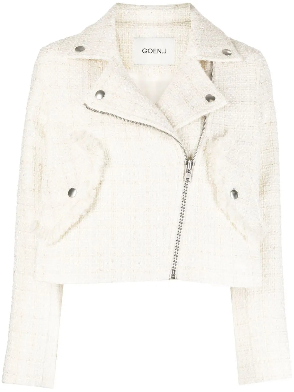 Tweed Cropped Biker Jacket