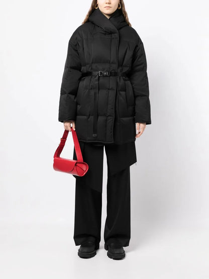 Hooded Quilted-Shell Down Coat