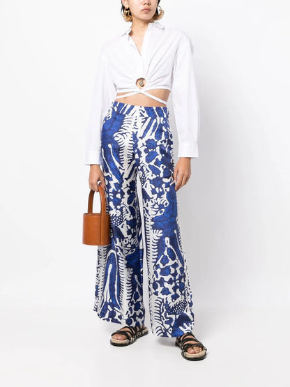 Bandana-Print Silk Trousers