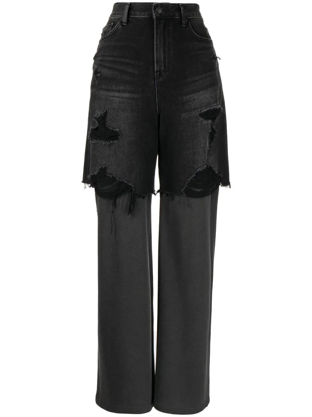 Distressed Straight-Leg Jeans