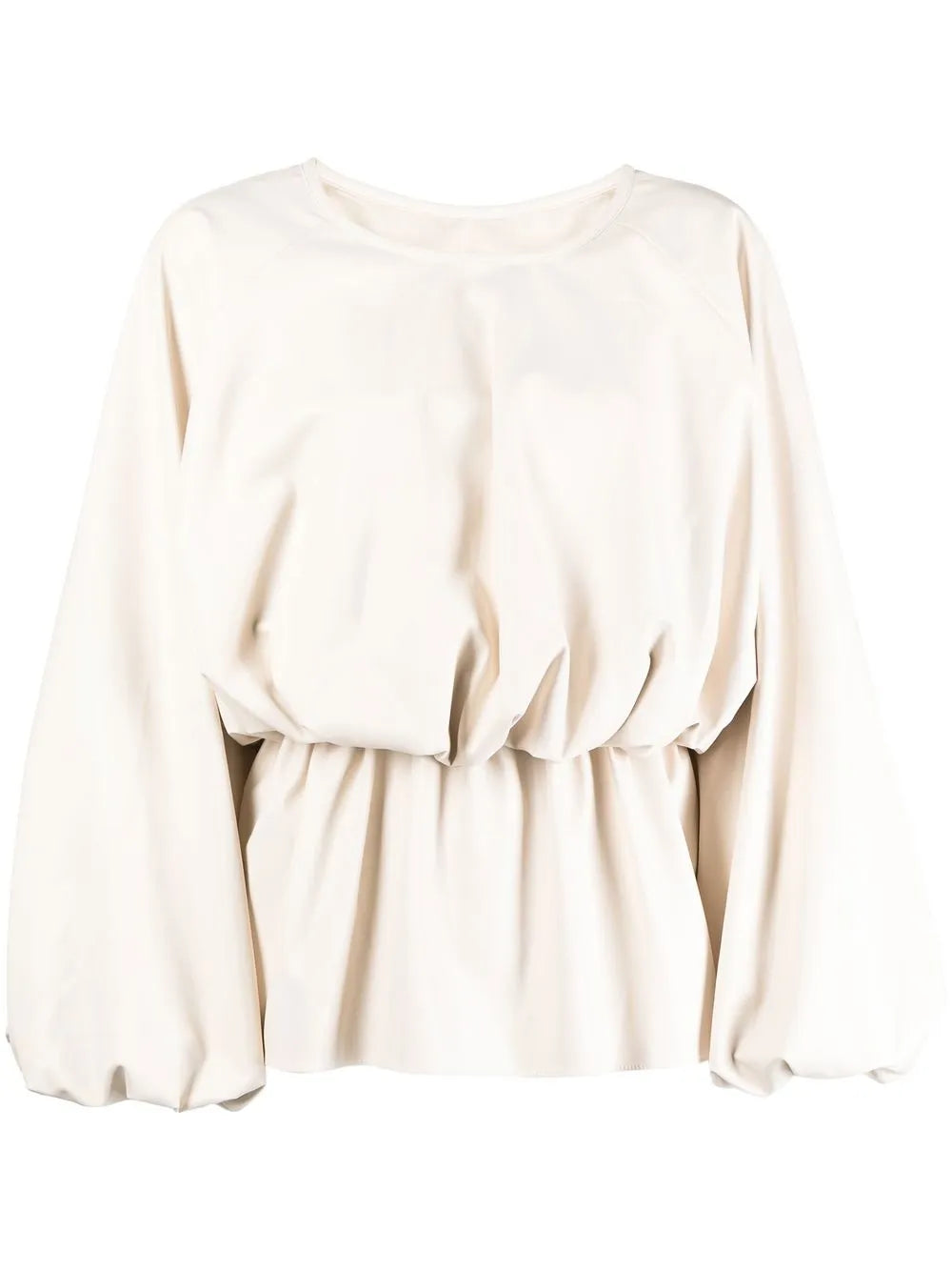 Puffer Faux-Leather Blouse