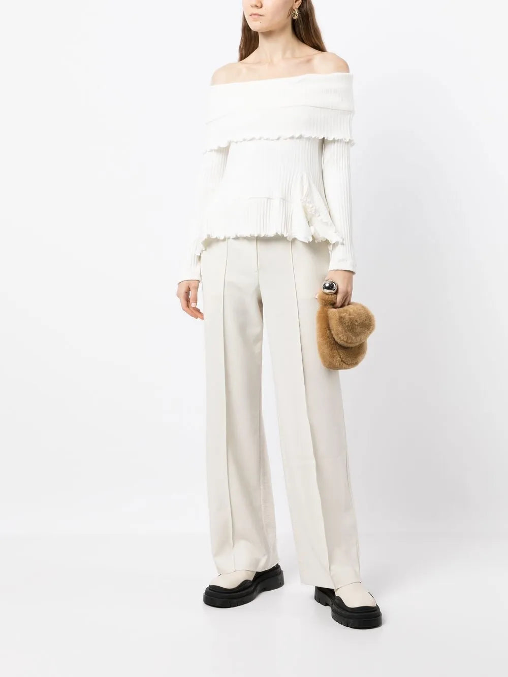 Twill Straight-Leg Trousers