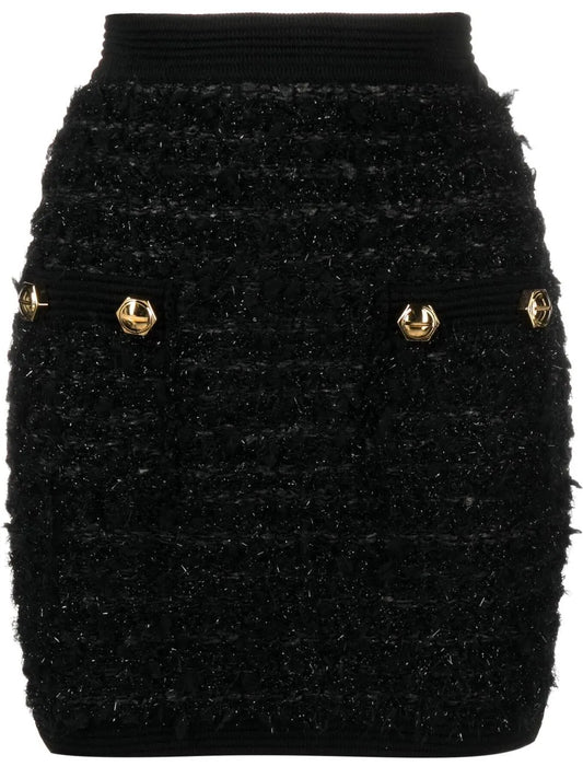 Fitted Tweed Mini Skirt