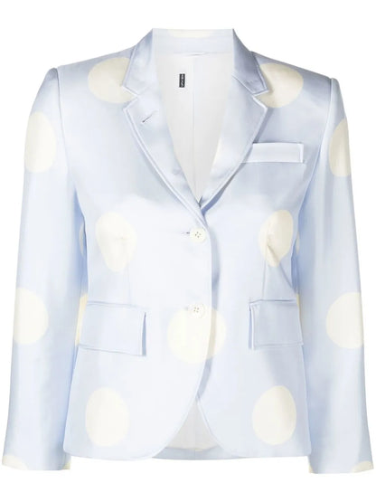 Polka-Dot Print Silk Blazer