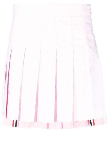 Pleated Cotton Miniskirt