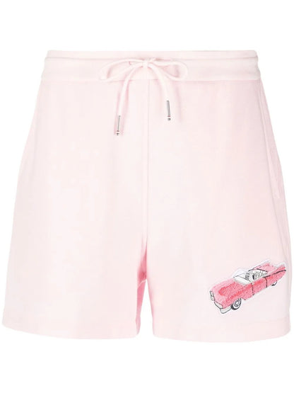 Car-Embroidered Piqué Shorts