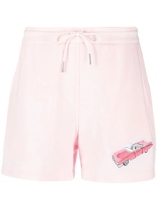 Car-Embroidered Piqué Shorts