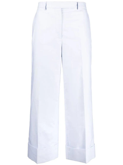 Sack Tailored Cotton Cropped Trousers