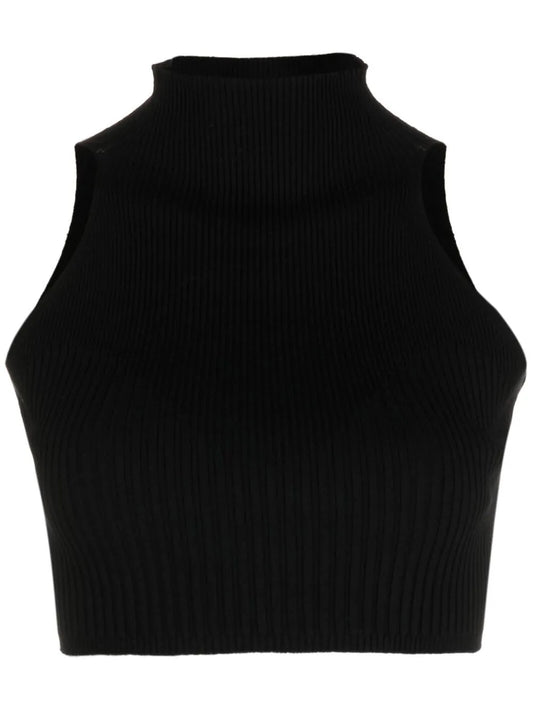 Cropped High-Neck Top