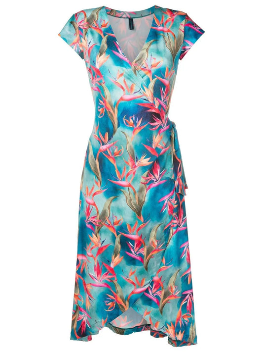 Falcão-Printed Wrap Dress