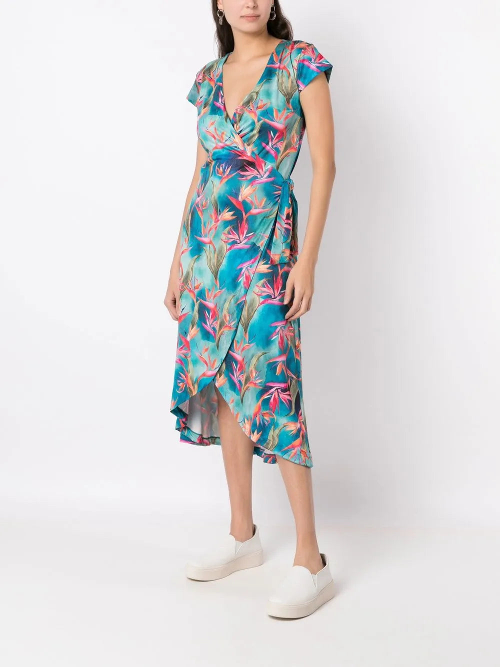 Falcão-Printed Wrap Dress