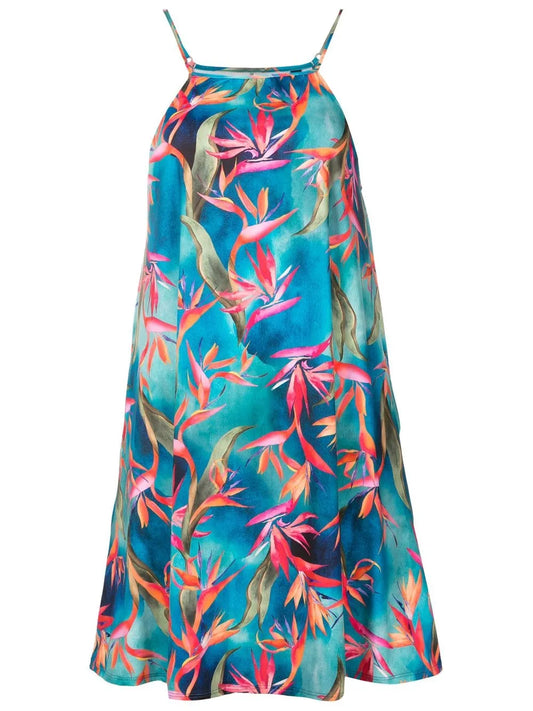 Isis-Printed Spaghetti-Strap Dress