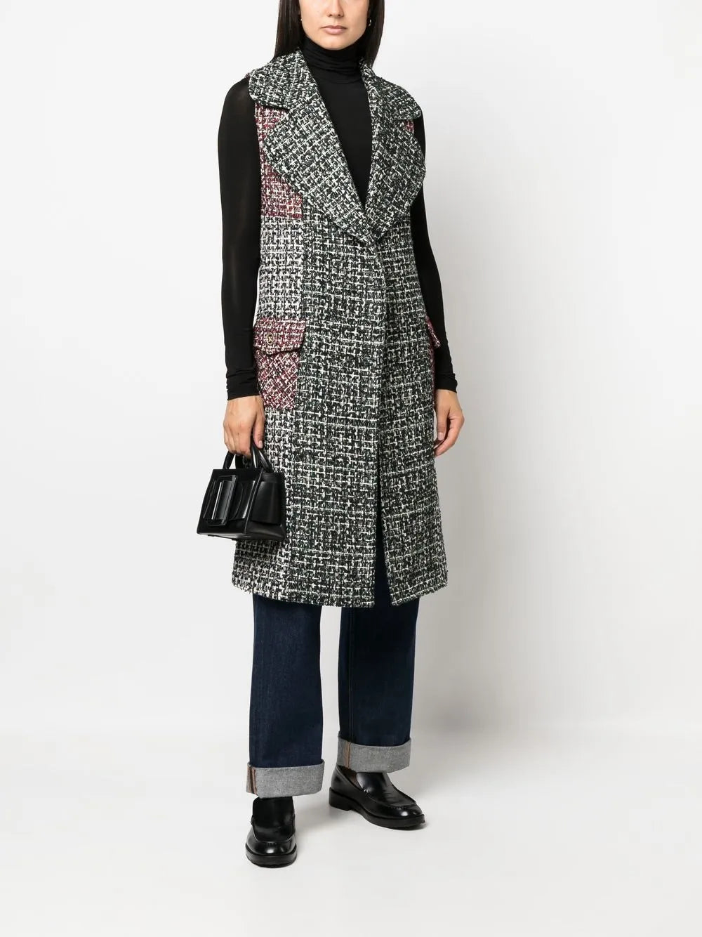 Sleeveless Tweed Coat