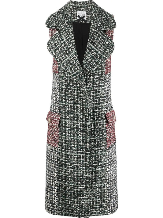 Sleeveless Tweed Coat
