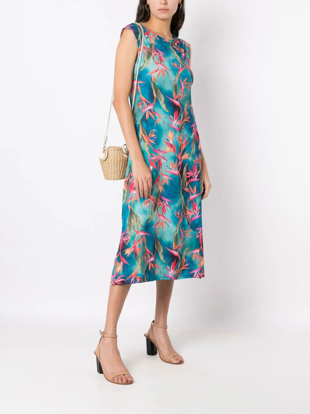 Zababa-Printed A-Line Dress