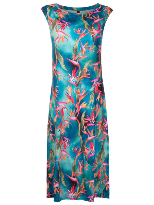 Zababa-Printed A-Line Dress
